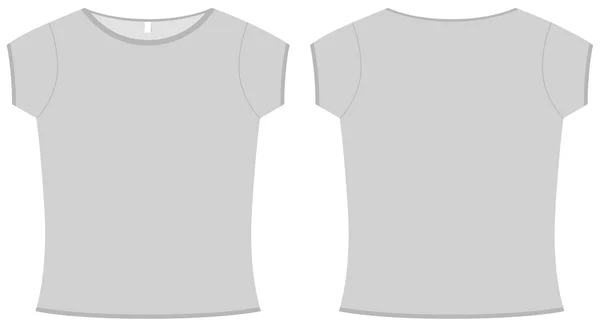 Basic Ladies T-shirt modelo vetor ilustração . Gráficos Vetores