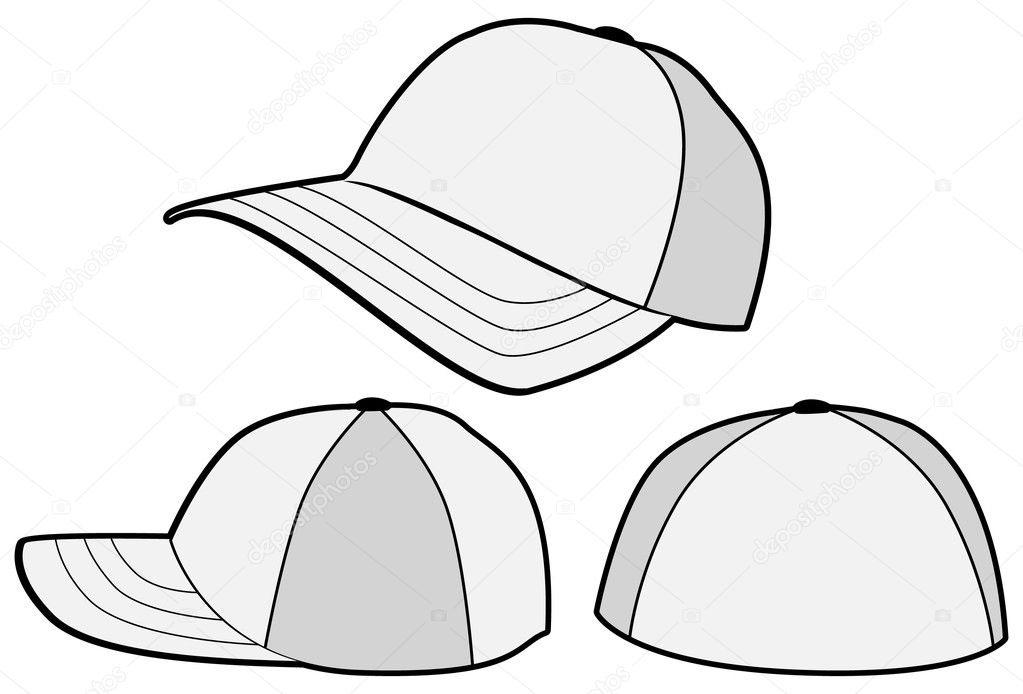 Baseball hat or cap vector template. — Stock Vector © bytedust #3530298