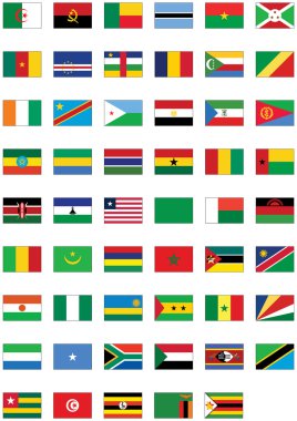 Vector flag set of all African countries. clipart