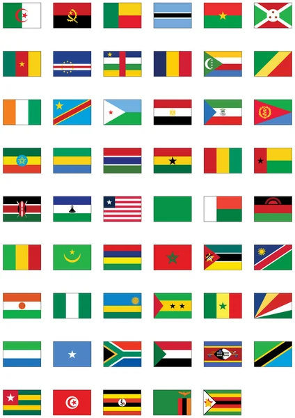 Serie di bandiere vettoriali di tutti i paesi africani . — Vettoriale Stock
