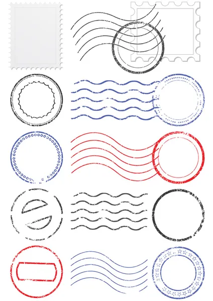 Vector set of different postmark and stamps. — Stock Vector
