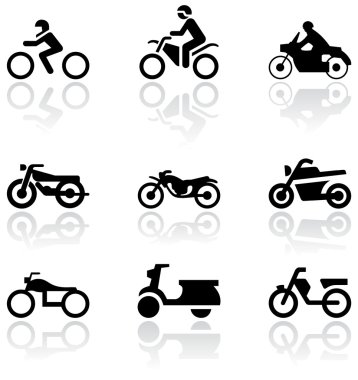 Motorbike symbol vector set. clipart