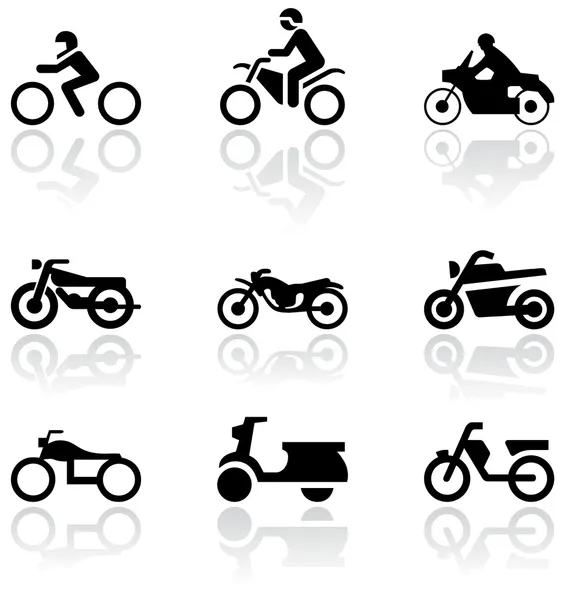 Motorkerékpár szimbólumkészlet vektor. — Stock Vector