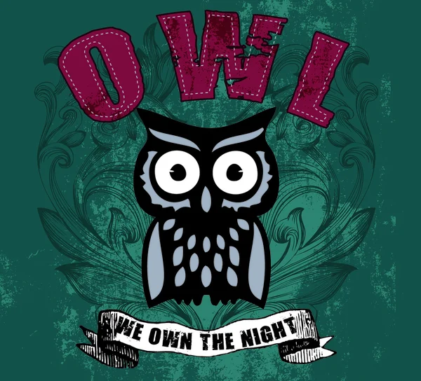 Owl on green background — Stock Photo, Image