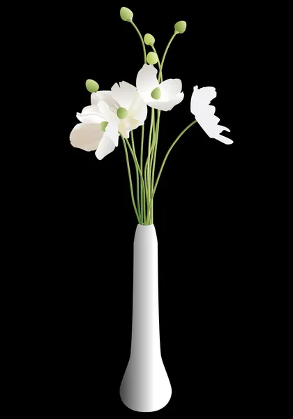 Vita blommor — Stock vektor