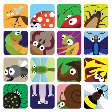 Insect icons set clipart