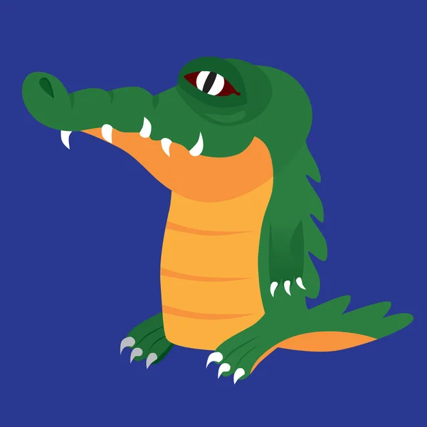 Cartoon illustration av roliga krokodilen — Stock vektor