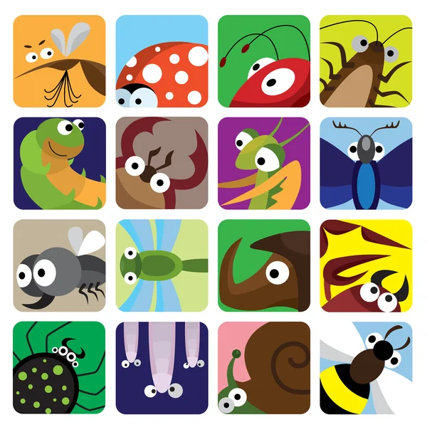 Conjunto de iconos de insectos — Archivo Imágenes Vectoriales