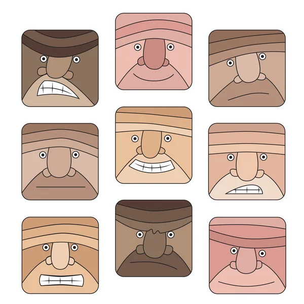 Set di icone Emozione viso — Vettoriale Stock