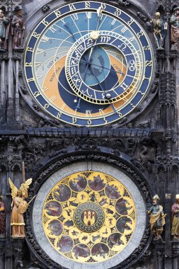 Astrological clock in Prague clipart