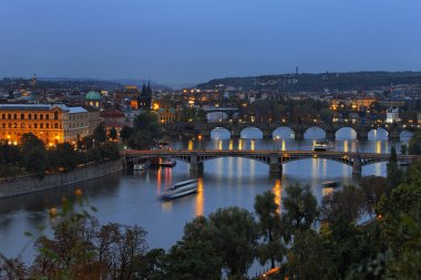 Prague by night clipart