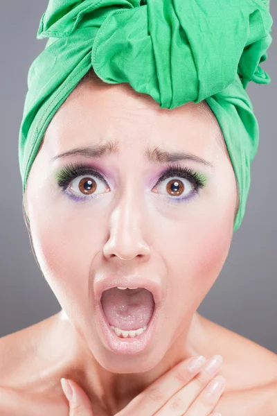 Woman scared face - Stock Image - Everypixel