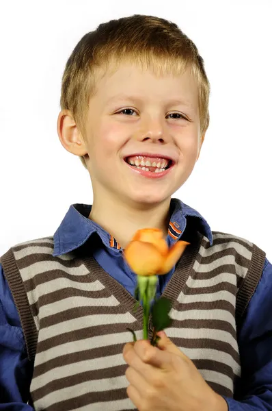 Boy with flower — Stock Photo, Image