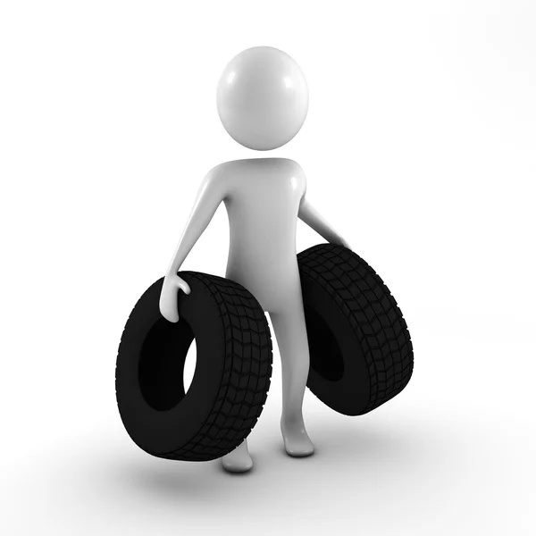 stock image Man and tire