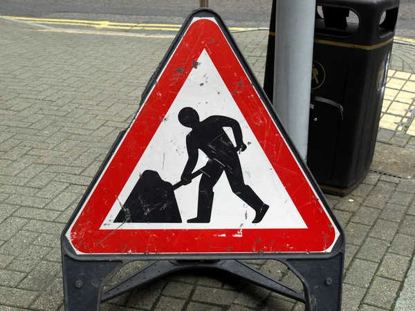 Roadworks sign — Stock Photo, Image