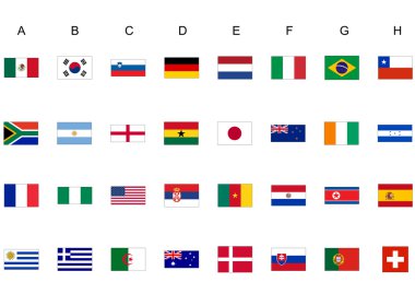 World cup flags clipart