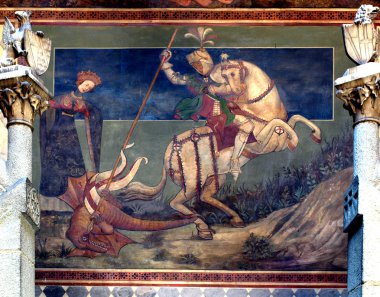 St George killing the drake clipart