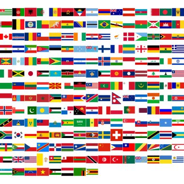 Flags of the world clipart