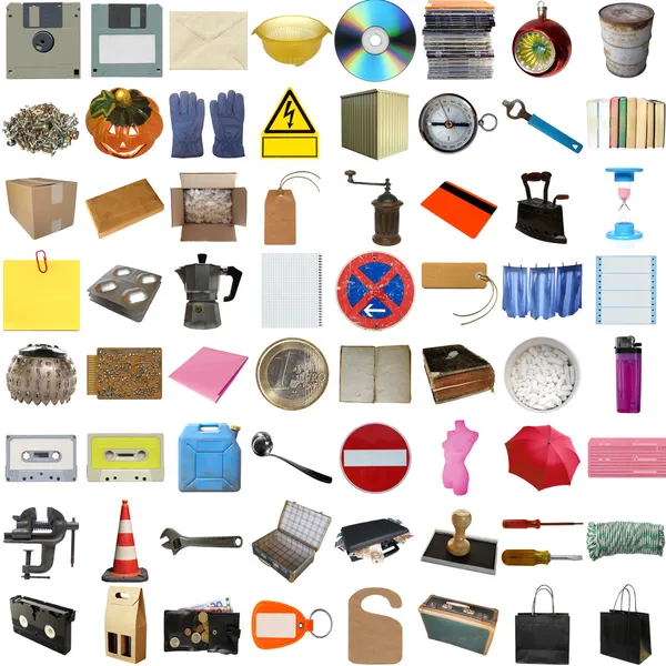 Molti oggetti isolati — Foto Stock