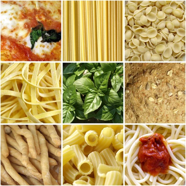 İtalyan yemeği kolaj — Stok fotoğraf