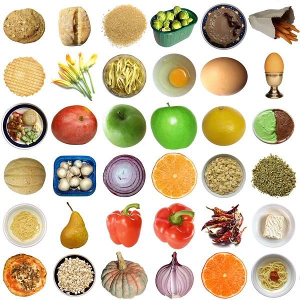 分離された食品コラージュ — ストック写真