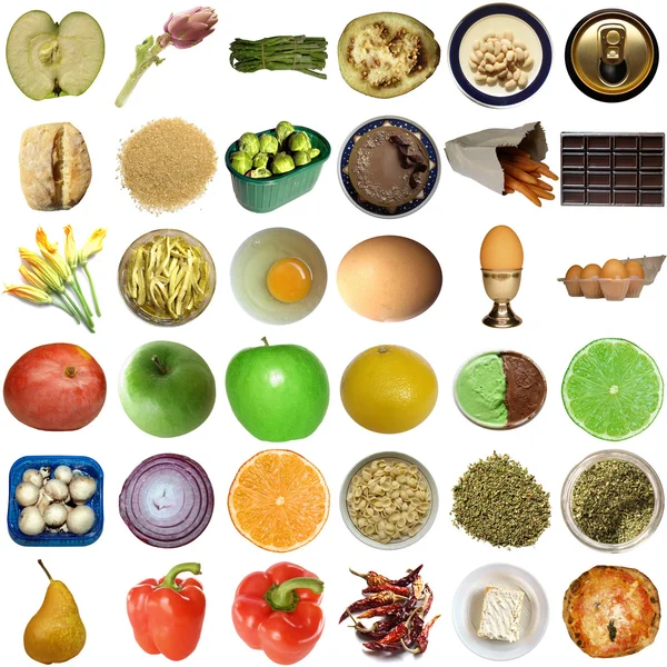 Lebensmittel-Collage isoliert — Stockfoto