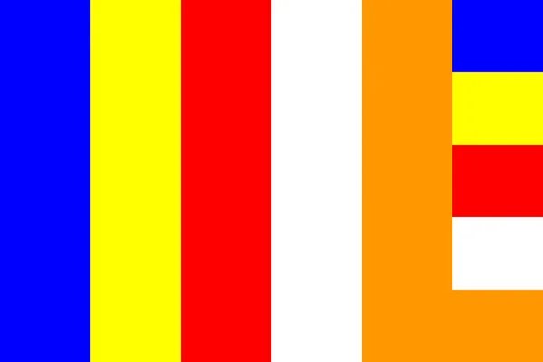 Буддийский флаг — стоковое фото
