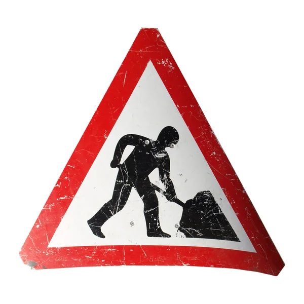 Znak drogowy pracy — Zdjęcie stockowe