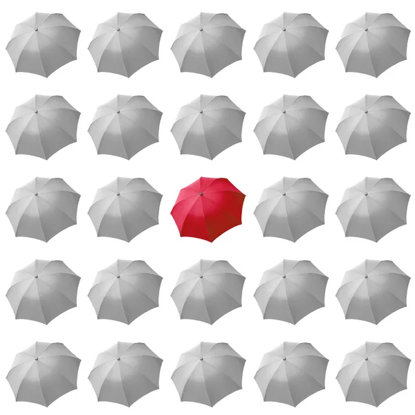 stock image Red umbrella among white