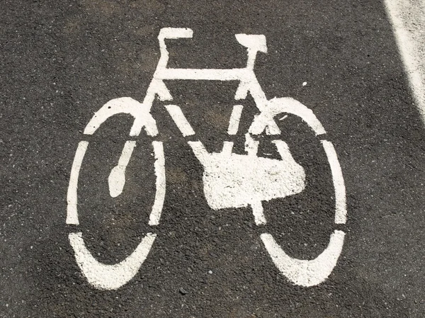 自行车车道标志 — 图库照片