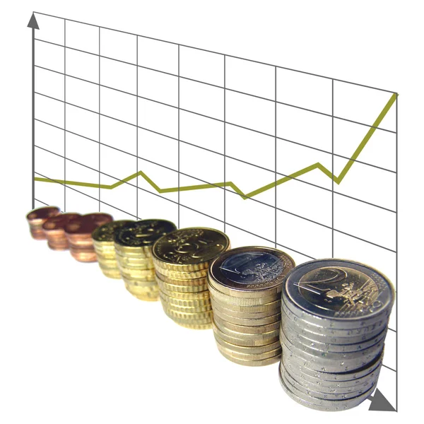 Gráfico monetário — Fotografia de Stock