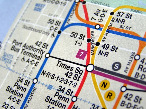 New york tunnelbana karta — Stockfoto