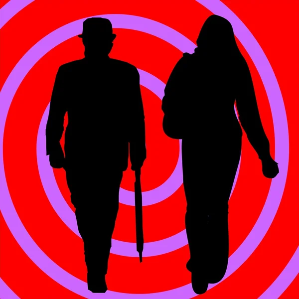 Couple over spiral background — Stock Photo, Image