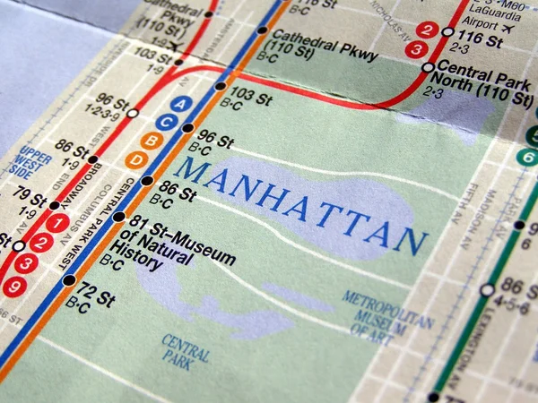 Mapę metra w Nowym Jorku — Zdjęcie stockowe