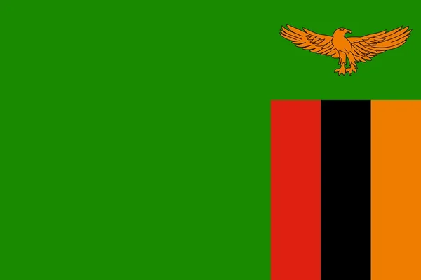 The national flag of Zambia — Stock Photo, Image