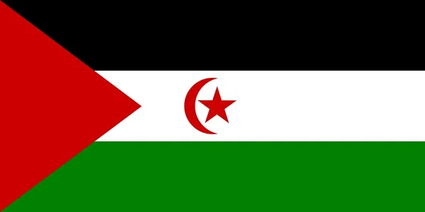 Die Nationalflagge der westlichen Sahara — Stockfoto