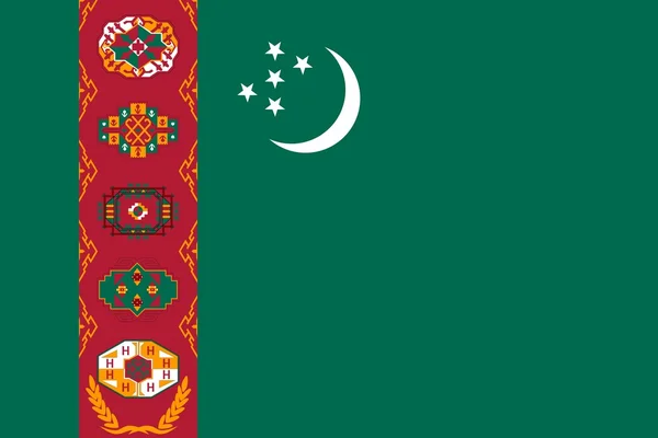 Bandeira nacional de Turkmenistan — Fotografia de Stock