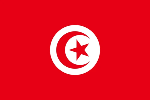 Den nationella flaggan i Tunisien — Stockfoto