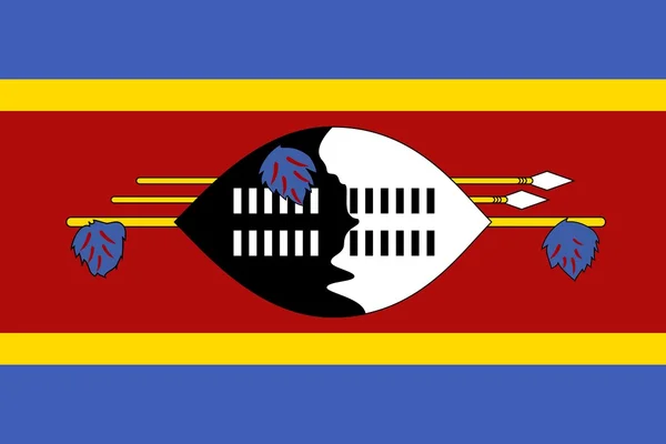 The national flag of Swaziland — Stock Photo, Image