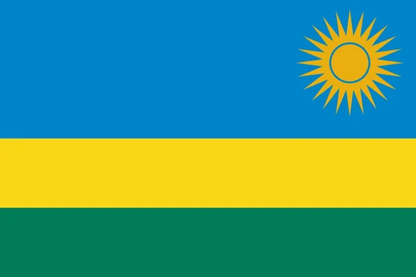 The national flag of Rwanda — Stock Photo, Image
