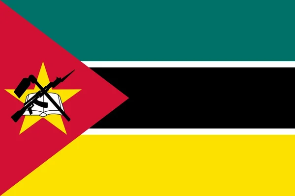 Die Nationalflagge von Mosambik — Stockfoto