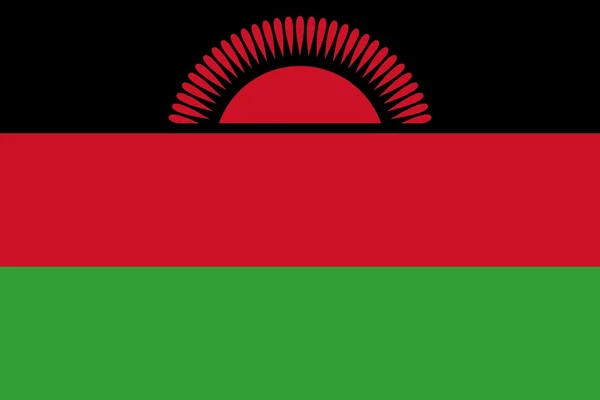 Die Nationalflagge von Malawi — Stockfoto