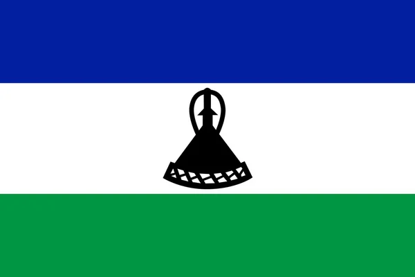The national flag of Lesotho — Stock Photo, Image
