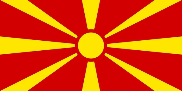 Národní vlajka Makedonie — Stock fotografie