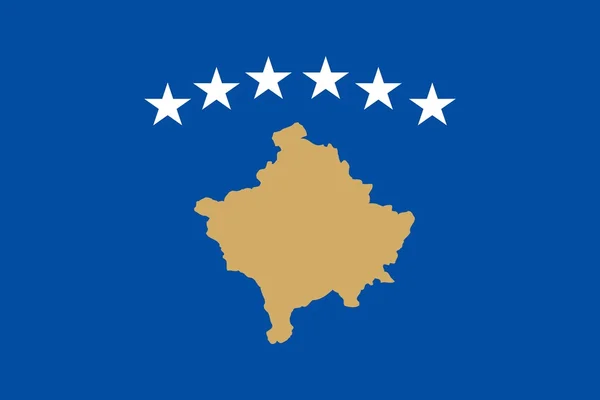 The national flag of Kosovo — Stock Photo, Image