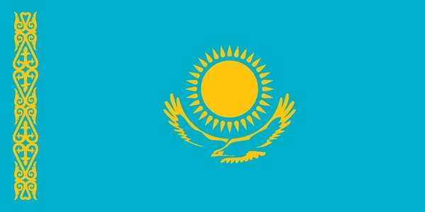 The national flag of Kazakhstan — Stock Photo, Image