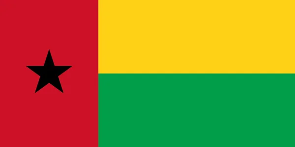 The national flag of Guinea-Bissau — Stock Photo, Image