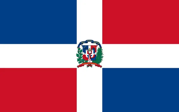 De nationale vlag van Dominicaanse Republiek — Stockfoto