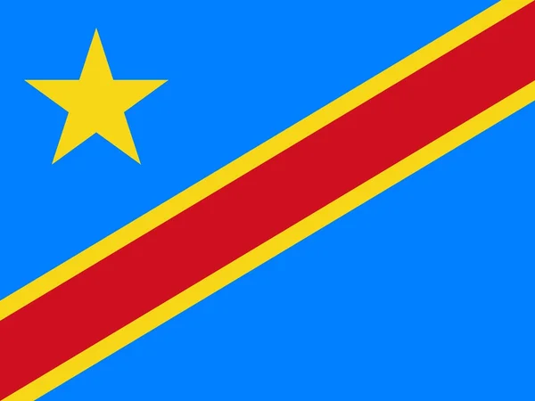 Die Nationalflagge der Demokratischen Republik Kongo — Stockfoto
