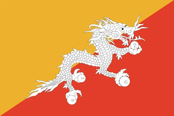 The national flag of Bhutan — Stock Photo, Image
